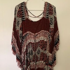 Free People bell sleeve bohemian dress